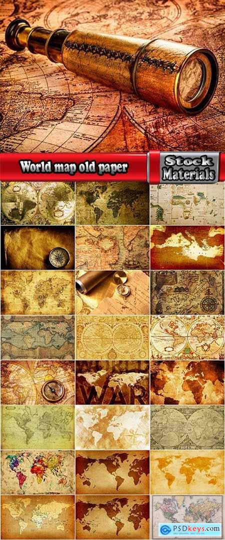 World map old paper continent country travel 25 HQ Jpeg