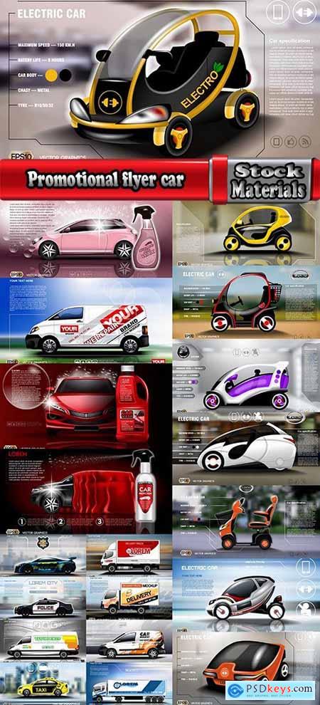 Promotional flyer car delivery futuristic car advertising 20 EPS