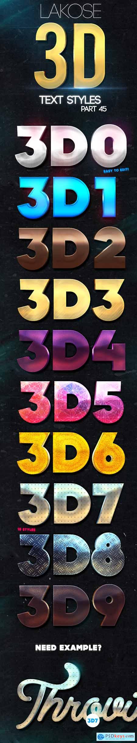 Graphicriver Lakose 3D Text Styles Part 45