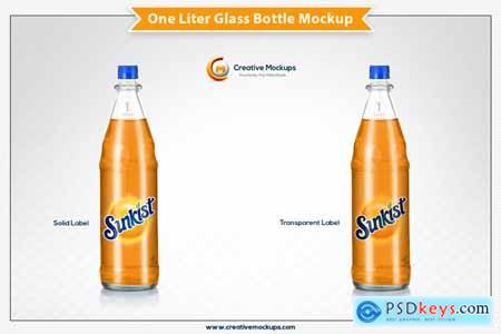 Creativemarket One Liter Glass Bottle Mockup