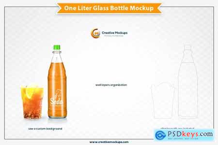 Creativemarket One Liter Glass Bottle Mockup