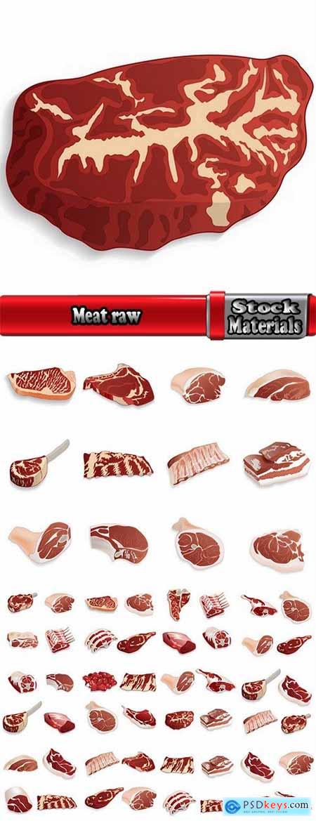 Meat raw ham delicacy tenderloin 2-25 EPS
