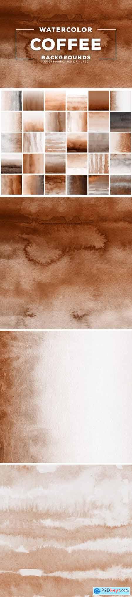 Coffee Watercolor Backgrounds