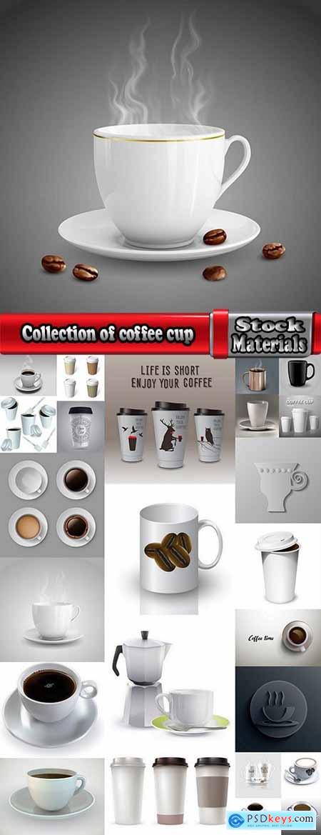 Collection of coffee bean cup drink flavor background is 25 EPS