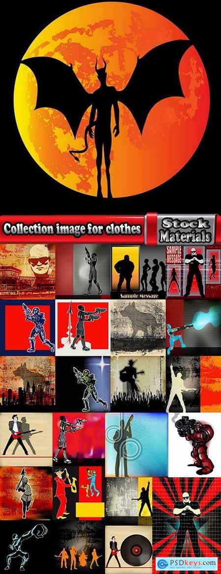 Collection image for clothes image for T-shirt template example stickers 8-25 EPS