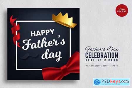 Happy Father's Day Realistic Vector Card Vol.1