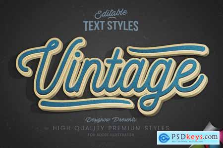 Blue Vintage Text Style