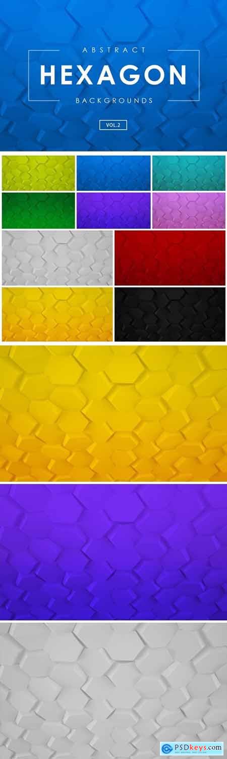 3D Hexagon Backgrounds Vol.2
