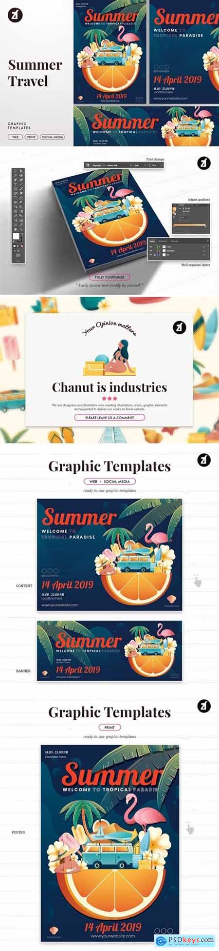 Summer graphic templates