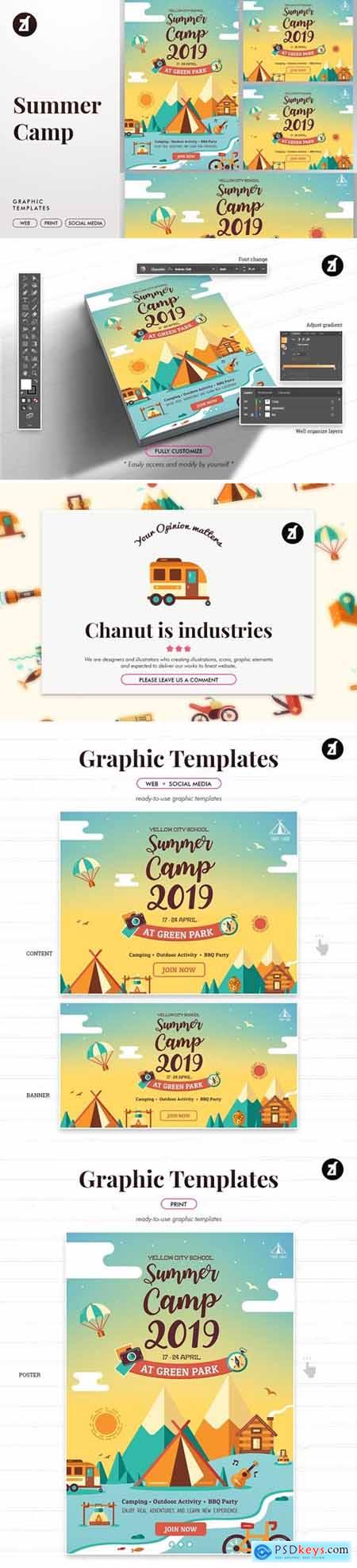 Summer camp graphic templates