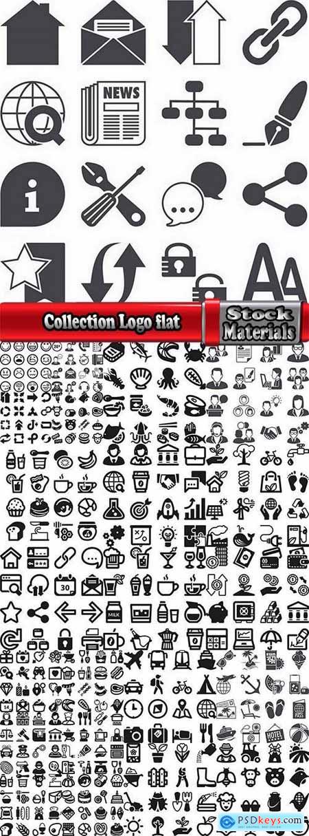 Collection Logo flat icon web design element site 84-23 EPS