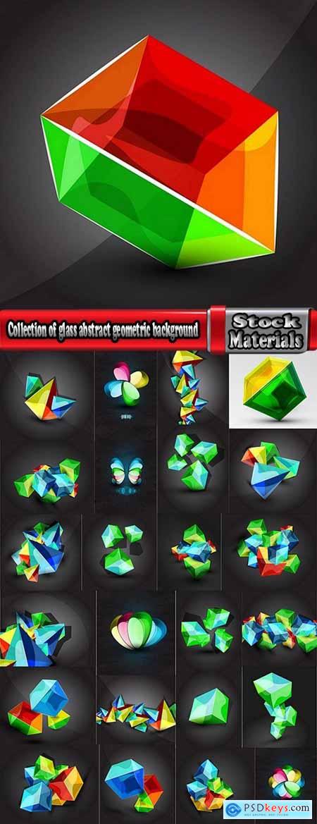 Collection of glass abstract geometric background background cover flyer banner 25 EPS