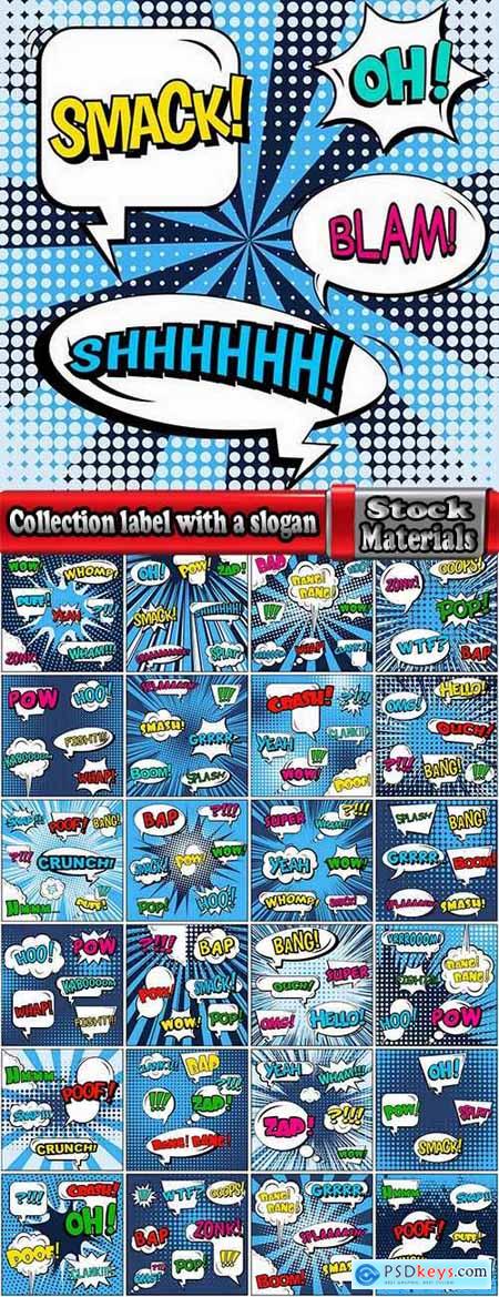 Collection label with a slogan cloud thought abstract creative concept vector comic pop art style 25 EPS