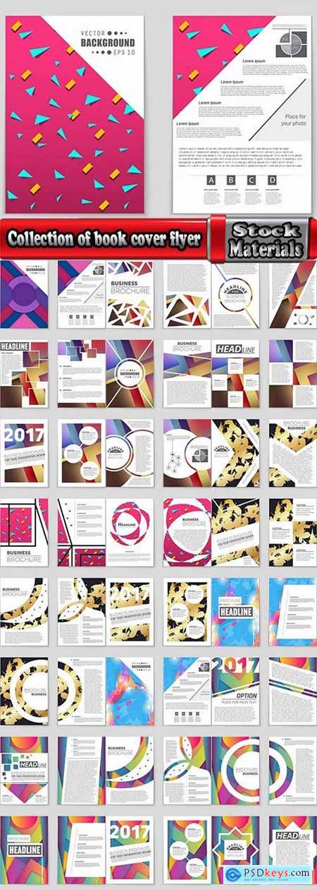 Collection of book cover flyer magazine booklet with infographics vector image 4-25 EPS