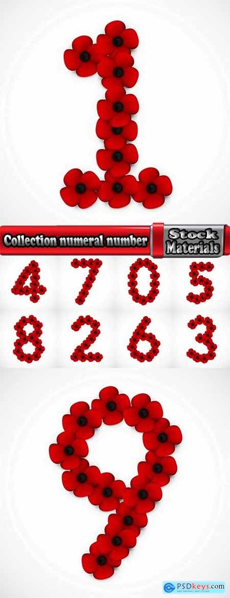 Collection numeral number abstract pattern wallpaper sample 2-10 EPS