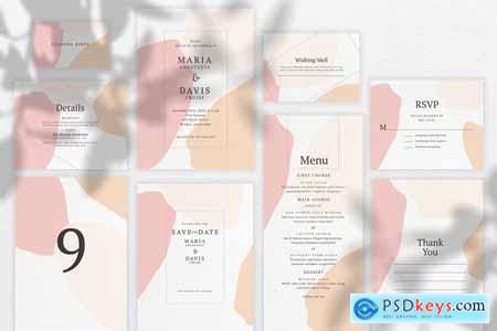 Abstract Wedding Invitation Suite