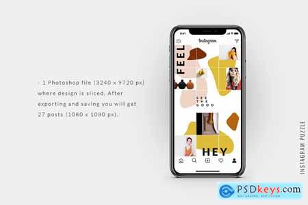 Instagram PUZZLE template - Abstract