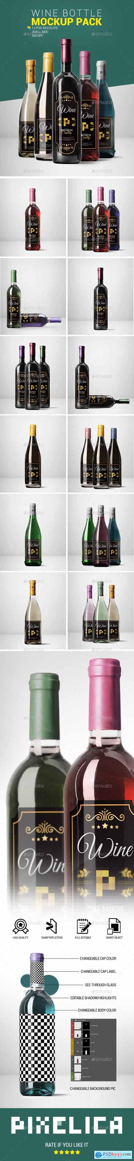 Wine Bottle Mockup Pack 2