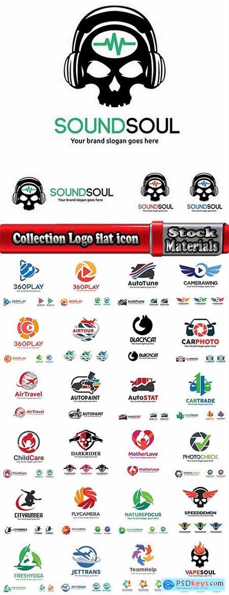 Collection Logo flat icon web design element site 81-18 EPS