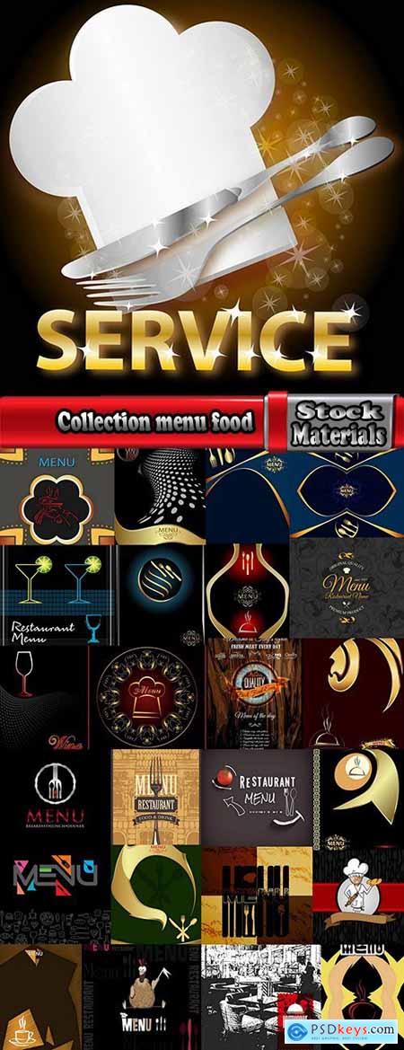 Collection menu food fast food cooking meal drink vector image 6-25 EPS
