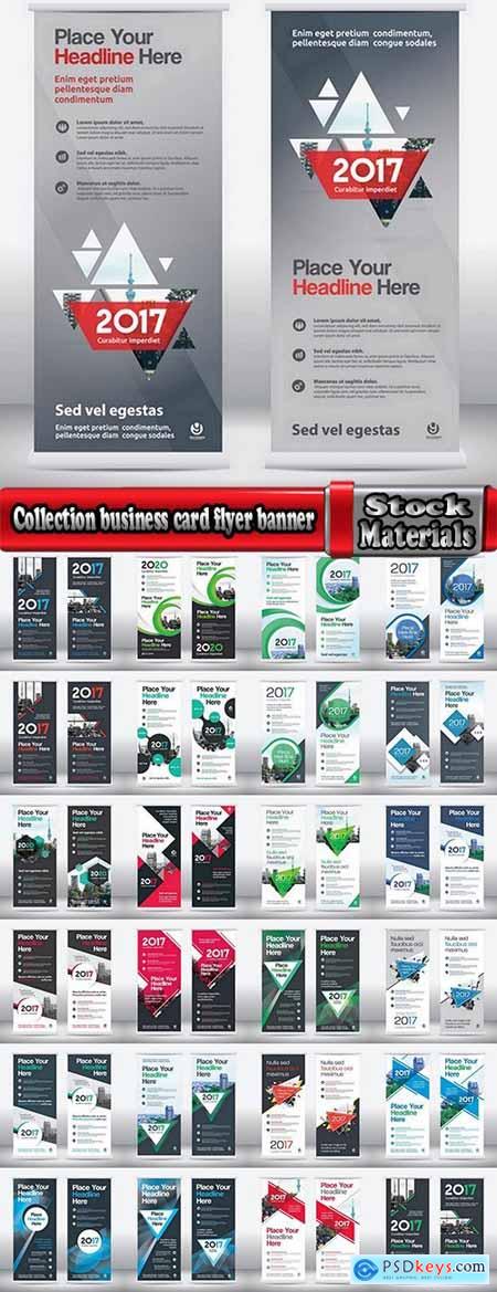 Collection business card flyer banner vector image 17-25 EPS
