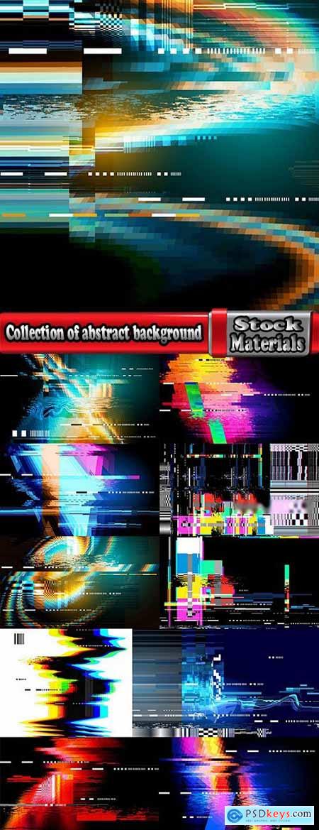 Collection of abstract background is a broken TV screen saver no signal 11 EPS