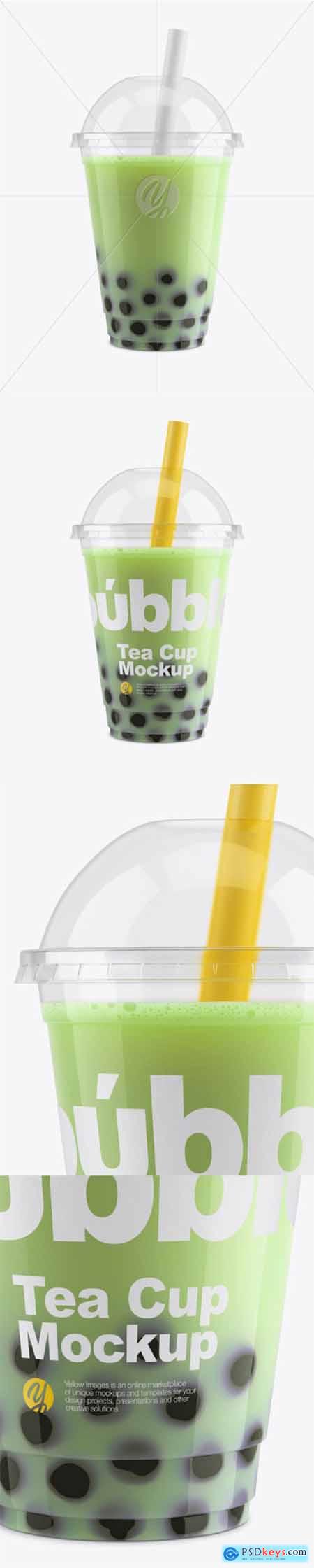 Bubble Tea Cup Mockup - Front View