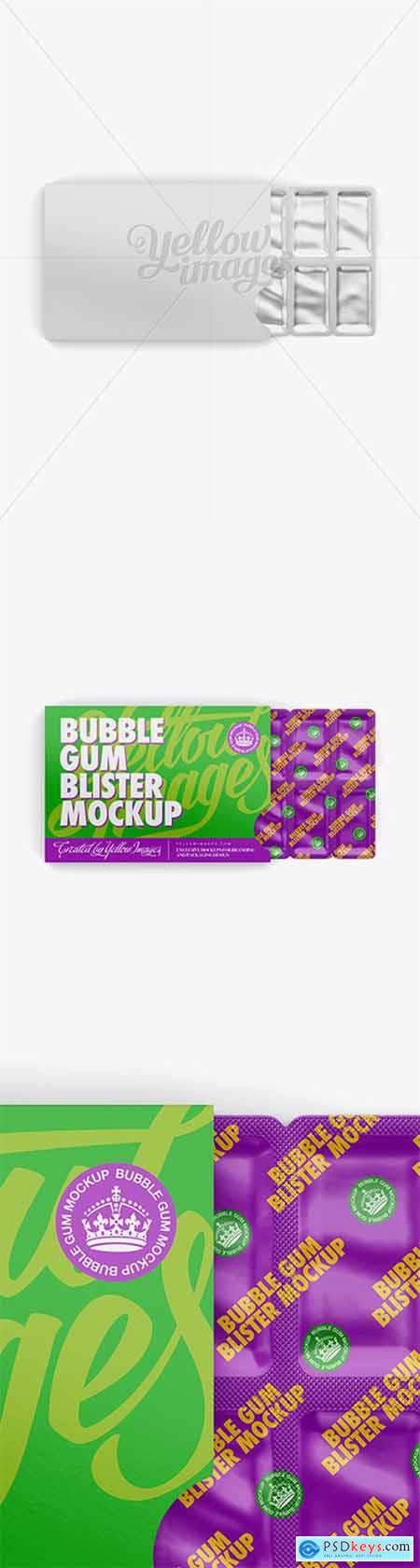 Chewing Gum in Blister Package Mockup - Bottom