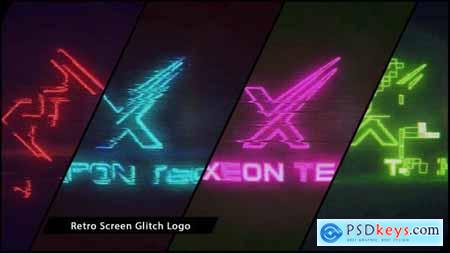 Videohive Retro Screen Glitch Logo