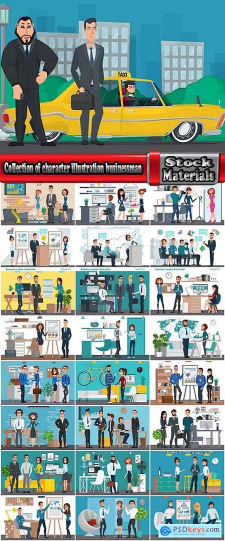 Collection of character illustration businessman drawing a picture book 25 EPS