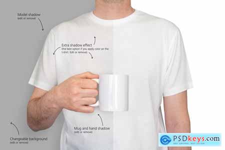 Mug mockup and editable T-shirt