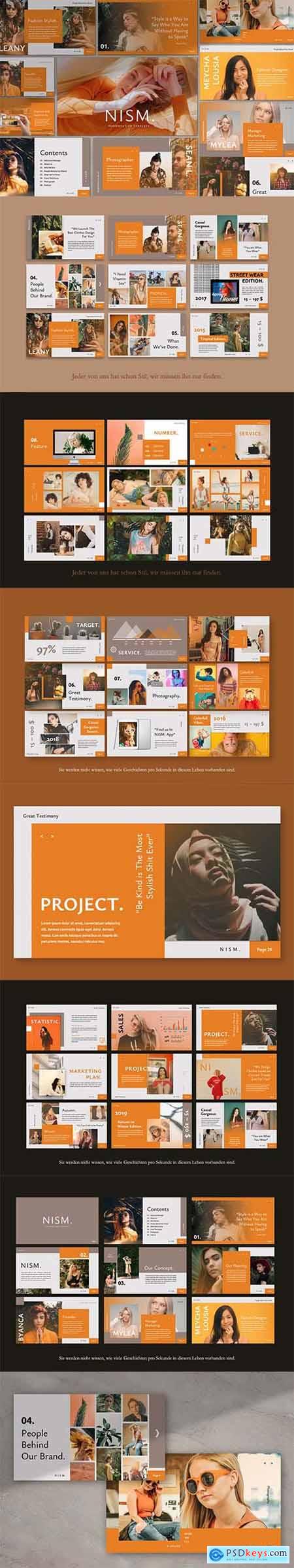 Nism Brand Sheet Powerpoint, Keynote and Google Slides Templates