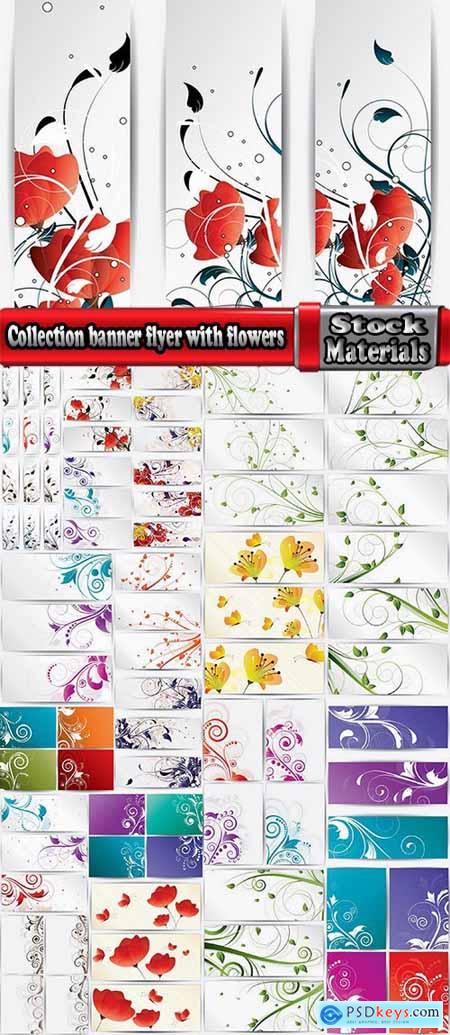 Collection banner flyer with flowers ornament decoration advertising cover 25 EPS