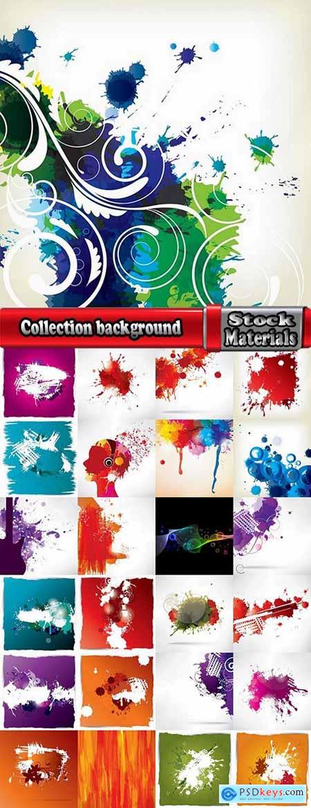 Collection background is a pattern frame abstract blob drop of spilled paint 25 EPS