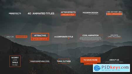 Videohive 40 Modern Titles & Lower Thirds Free