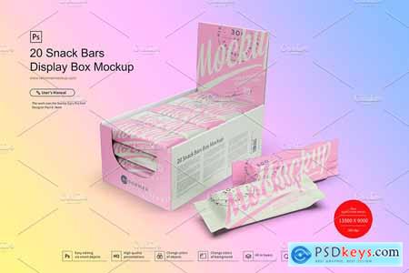 Display Box and Snack Bars Mockup