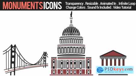 Videohive Monuments Icons Free