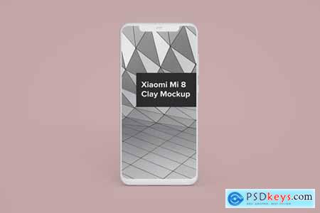 Xiaomi Mi 8 Clay Android Phone Mockup