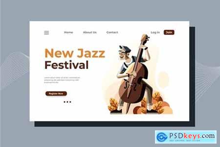 New Jazz Festival Landing Page Illustration