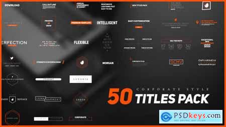 Videohive 50 Stylish Corporate Titles Pack