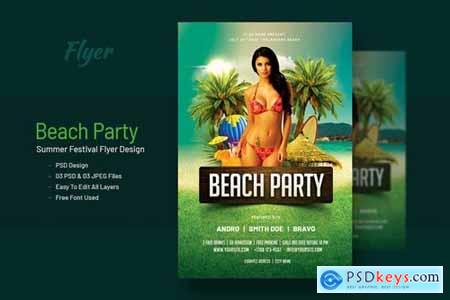 Summer Beach Party Flyer Template V-9