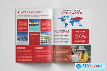 Travel bi fold Brochure template