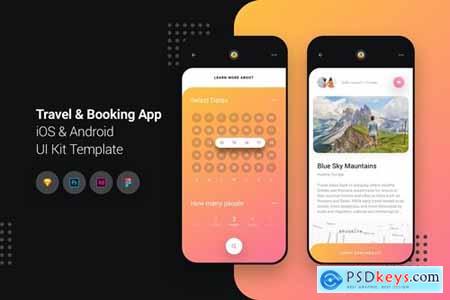 Travel & Booking App iOS & Android UI Kit Template