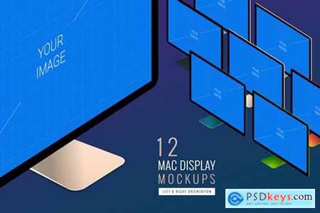 12 Mac Display Monitor PSD Mockups