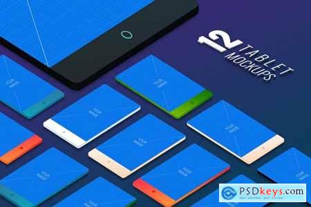 12 Tablet PSD Mockups 02 - Ground Styles
