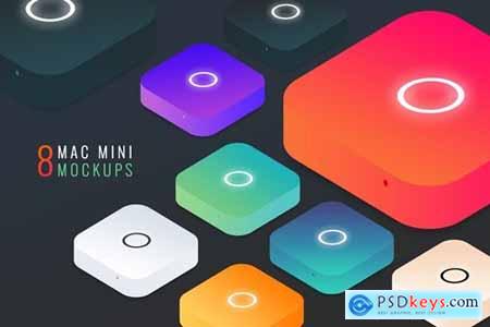8 Mac Mini PSD Mockups