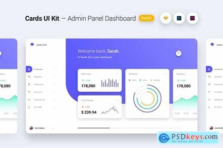 Cards UI Kit - Admin Panel Dashboard Concept