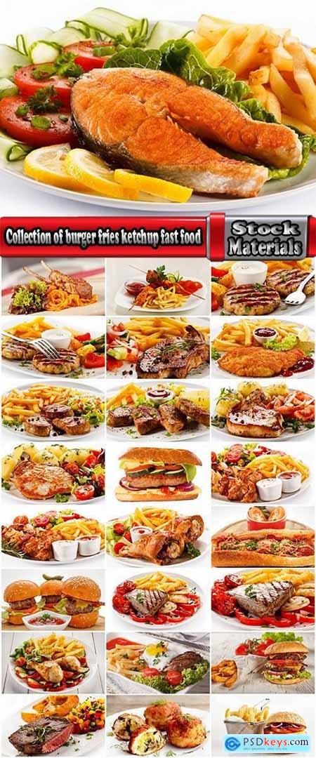 Collection of burger fries ketchup fast food chicken fish steak 25 HQ Jpeg