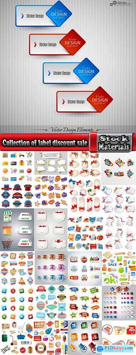 Collection of label discount sale sticker logo frame border card 10-25 EPS