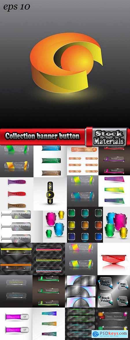 Collection banner button design web site tool key 25 EPS